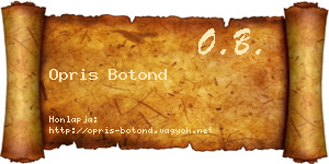 Opris Botond névjegykártya